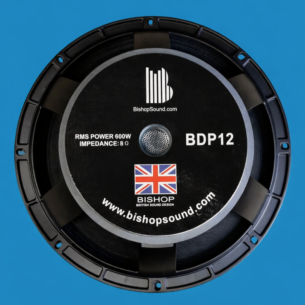 BishopSound 12-inch LF Bass / Mid Range Loudspeaker Driver 1200w Program Power 8 ohm Speaker BDP12