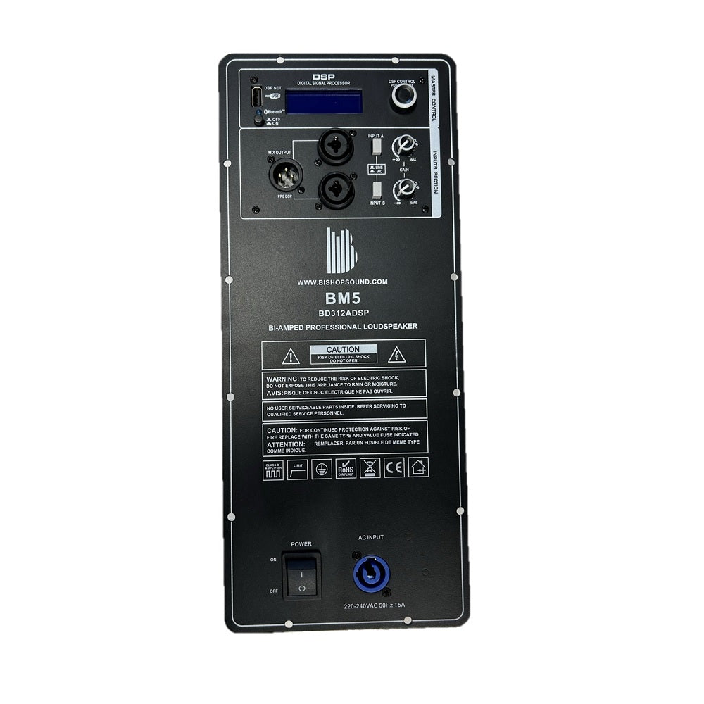 Plate Amplifier 1200w Bi-Amped DSP Bluetooth BM5