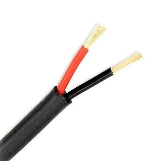 Speaker Cable 2 Core 50m Roll 2.5mm Insulated Black Wire 100v Line 30a - BSC51